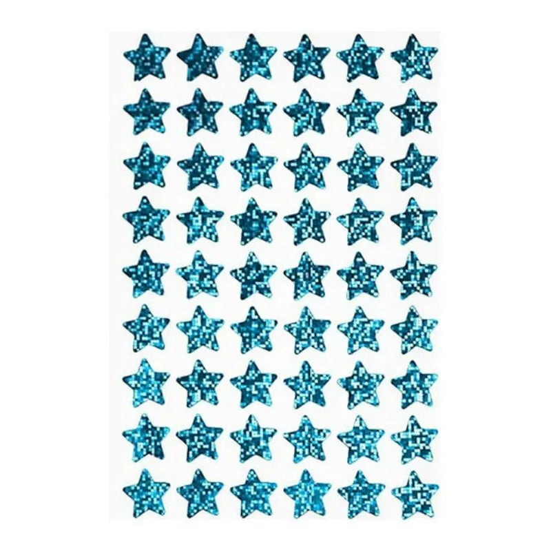 6 sheets Sparkling Holographic Small Star Stickers, Colorful & Shiny, for Classroom Rewards & Behavior Charts