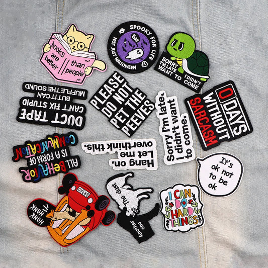 Funny Goose Patch Cartoon Embroidered Patches For Clothing DIY Iron on Patches For Clothes Letters Patch Stickers