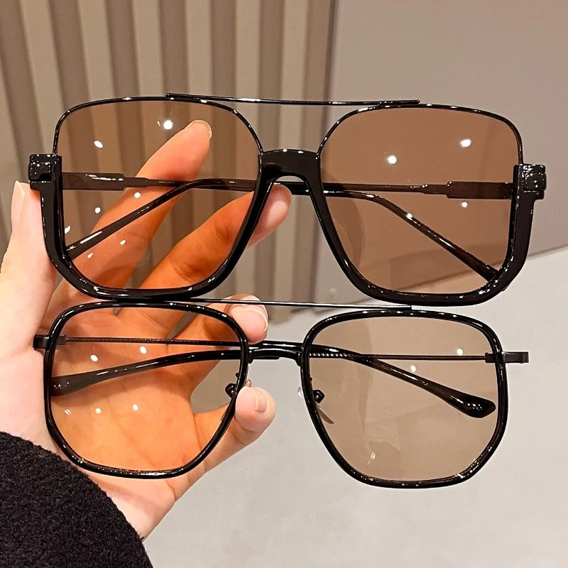2 Pairs of Men's/Women's Vintage Classic Chic Glasses with 400 Lenses Suitable for Daily Gifts Outdoor Leisure Activities