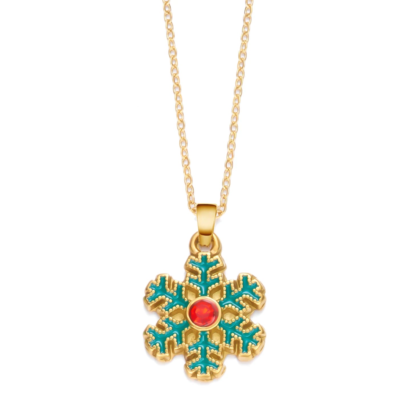 Stainless Steel Colorful Drip Oil Christmas Tree Snowman Pendant Necklace For Women Y2k Fashion Neck Chain Jewelry New Year Gift