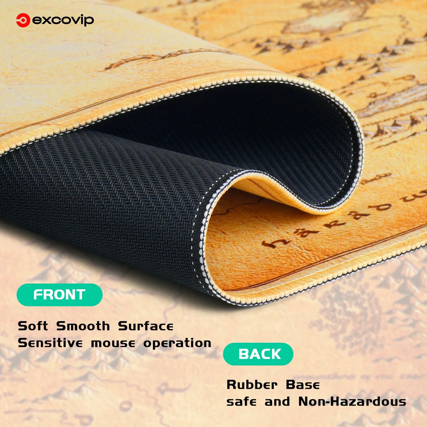 EXCO Gaming Mouse Pad Large Keyboard Mousepad with Stitched Edge Non-Slip Rubber Base Computer Office Desk Mat for Laptop Home
