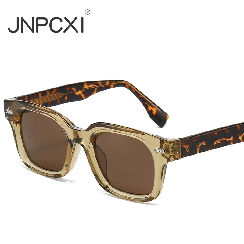 JNPCXI Retro Square Sunglasses for Men WomenVintage Classic Sun Glasses Fashion Stylish Shades with Metal Pins 604475
