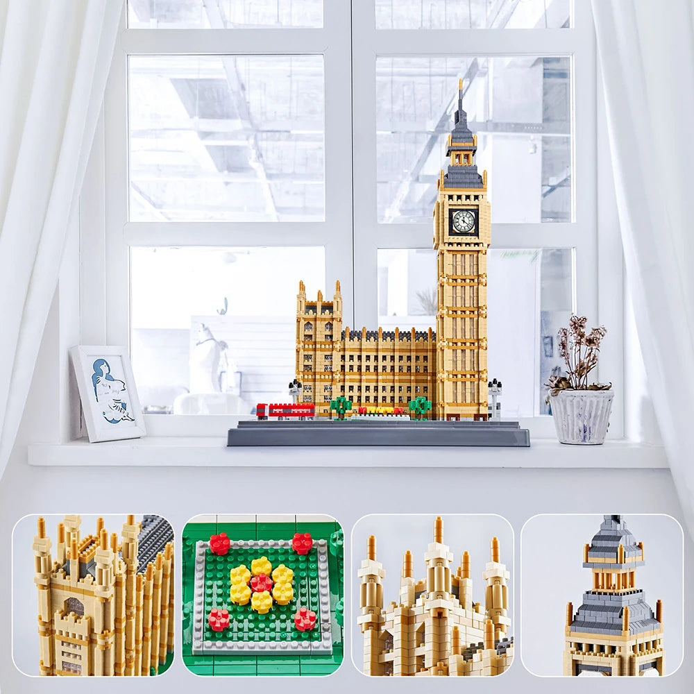 6473pcs London Big Ben Architecture Blocks World's Famous Difficult Assembly