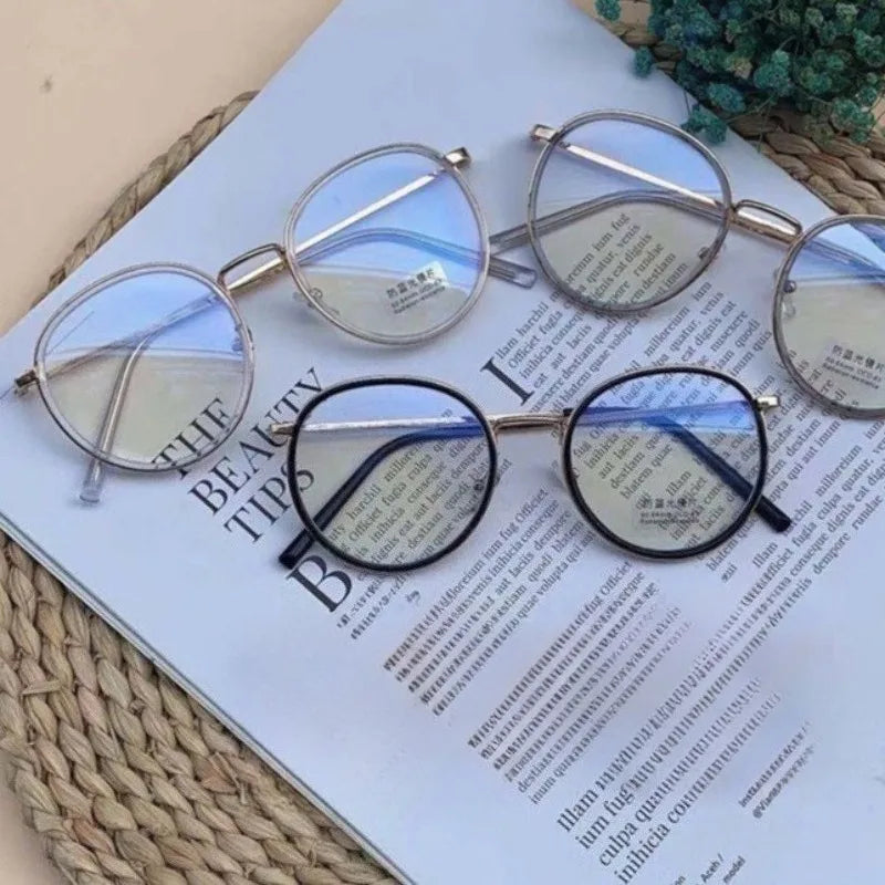 3PCS Anti Radiation Glasses for Women Retro Round Frame Fashion Eyeglasses