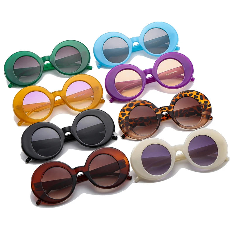 JNPCXI Fashion Oversized Women Oval Orange Colorful Sunglasses Retro Gradient Punk Men Sun Glasses