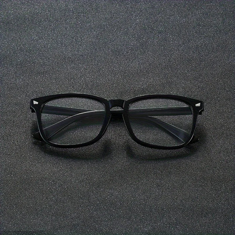 1pc Square Rivet Fashion Anti Blue Light Glasses for Daily Commute, Fashion Glasses|Riveted Frame Design|Lightweight Eyewear