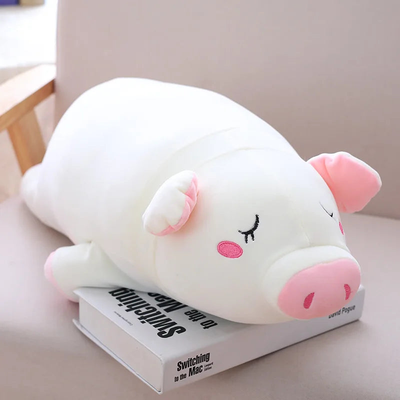 [Funny] 40~60cm Baby Lovely Plush Animal Lying down sleeping pink Pig Dolls Soft PP Cotton Stuffed Hold Pillow Toy girl gift