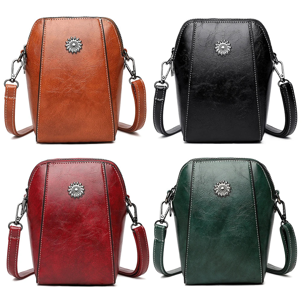 Messenger Color PU Bag Waterproof Scratch-Resistant Versatile Zipper Crossbody