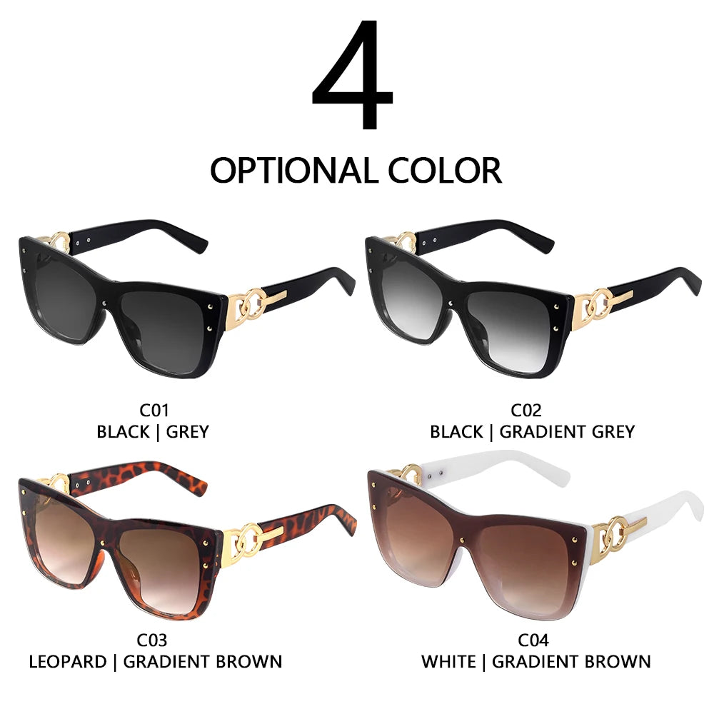 CRIXALIS Luxury Brand Sunglasses Women Rimless Cat Eye Fashion Gradient Shades