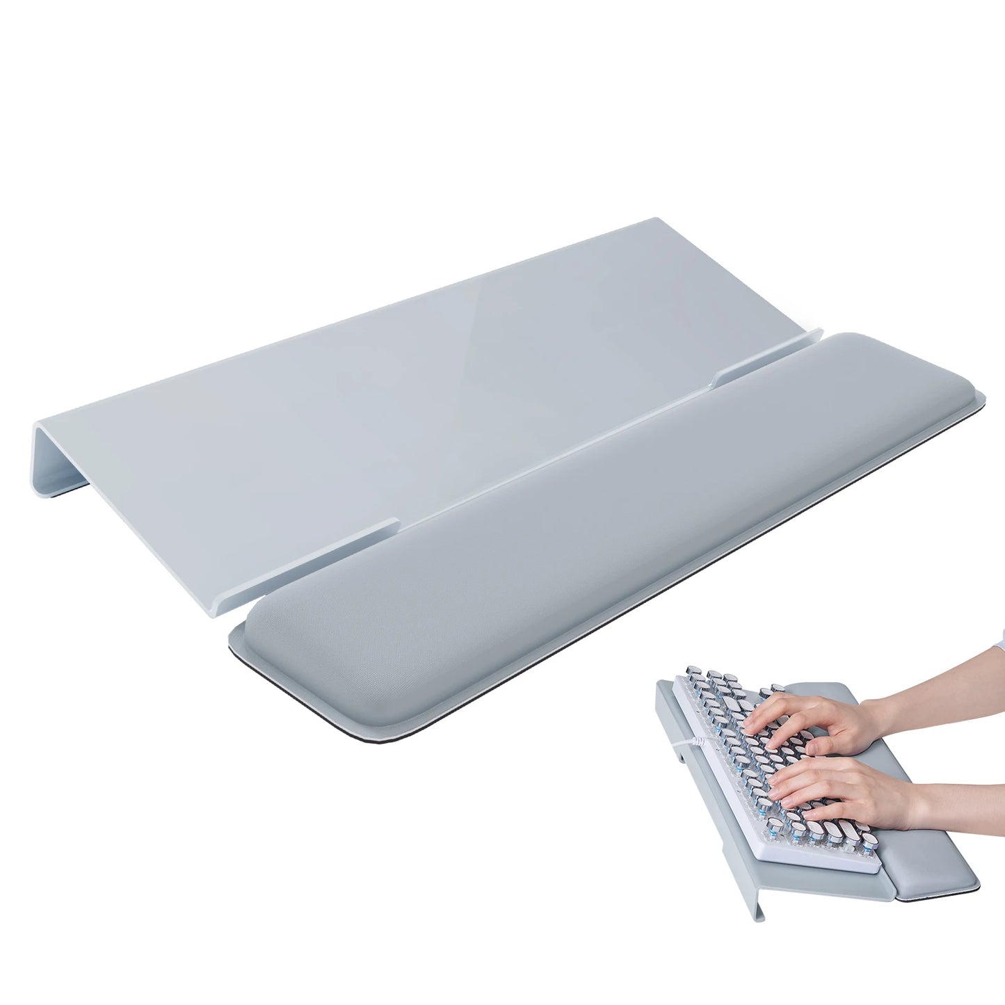 Computer Keyboard Wrist Rest Stand for Desktop, Acrylic Tilted Computer Keyboard Holder for Easy Ergonomic Typing