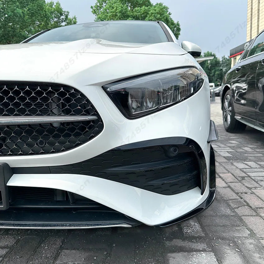 For Mercedes Benz A Class W177 A180 A200 A220 A35 A45 AMG 2023-2026 Car Front Bumper Lip Spoiler Diffuser Splitter Body kit
