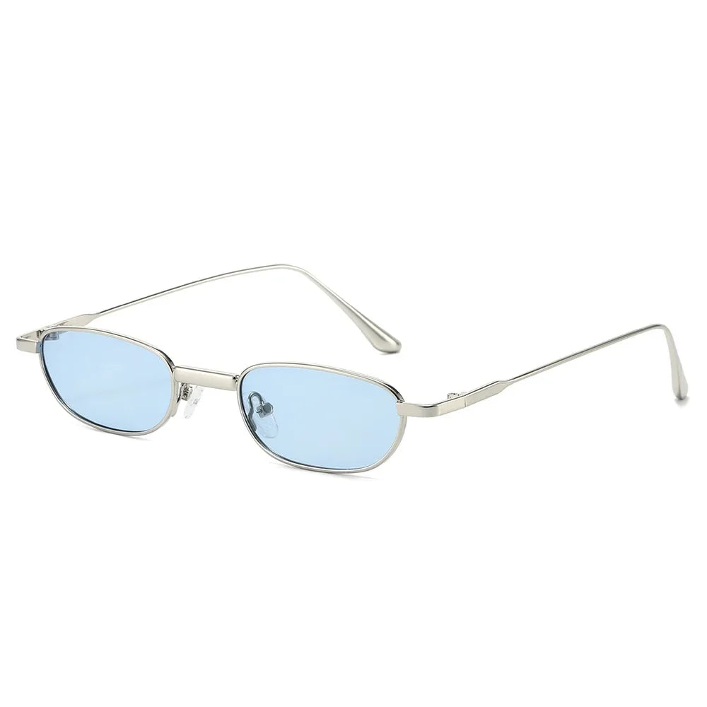 JNPCXI New Small Rectangle Women Polarized Sunglasses Fashion Clear Ocean Lens Shades UV400 Men Trending Metal Sun Glasses