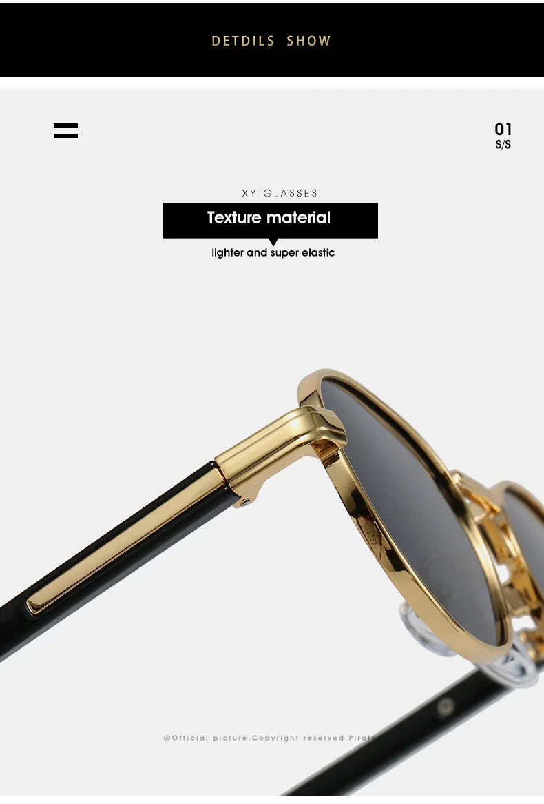 JNPCXI Retro Small Oval Metal Sunglasses Women Shades UV400 Fashion Silver Gradient Men Punk Sun Glasses