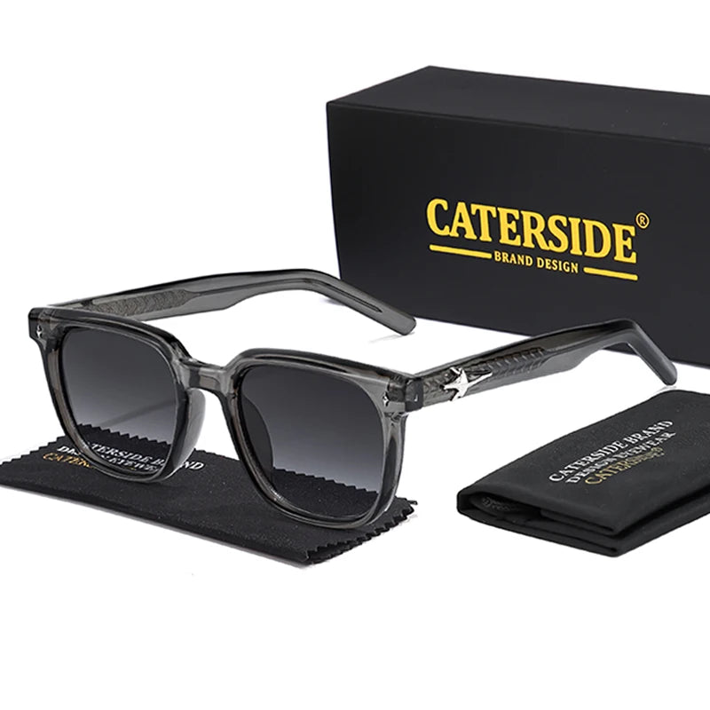 CATERSIDE Fashion Square Sunglasses Man Large Frame Sun Glasses Party Travel Beach Eyewear Ideal Choice for Gifts UV400
