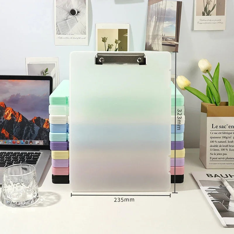 Durable Plastic A4 File Organizer with Clip, Large Capacity, Multi-Functional Document Holder for Students & Office Use