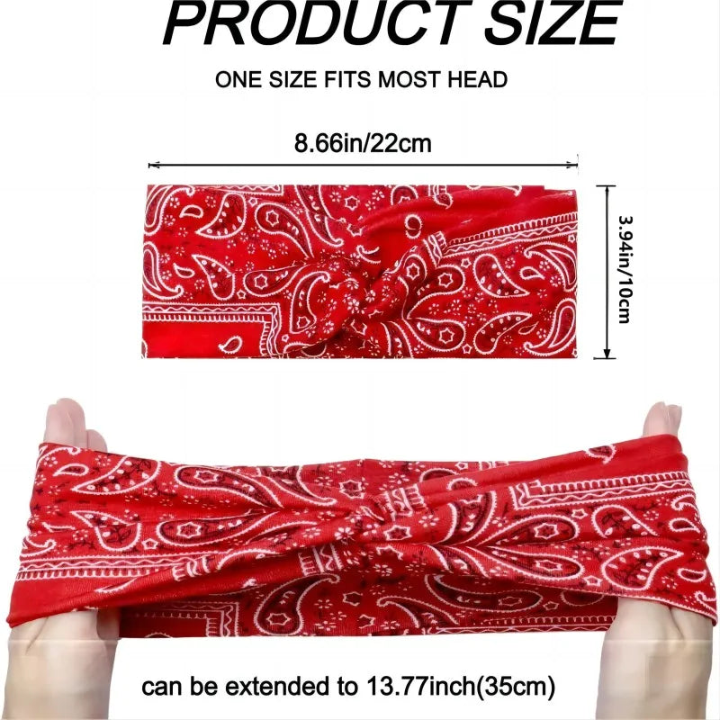 The Paisley Cashew flowers hair bands Pilates Elastic Yoga Headband fitness Running Cycling Sweatband Turban Makeup Hair Hoop Makeup
