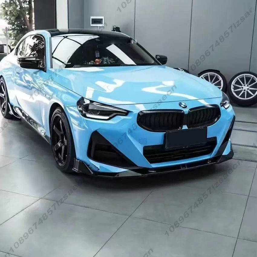 Car Front Bumper Diffuser Lip Chin Spoiler For BMW 2 Series G42 Coupe M Sport 2022-2025 Body Kit Splitter Tuning Gloss Black