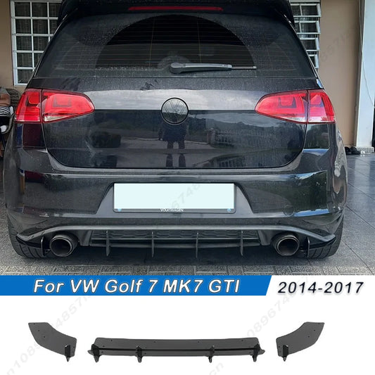 Maxton Style V2 Rear Bumper Lip Diffuser For Volkswagen Golf 7 MK7 GTI 2014-2017 Spoilers Bodykit Splitters Tuning Gloss Black