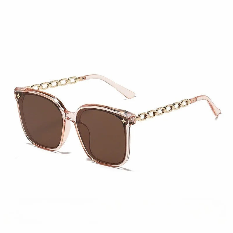 5pcs Classic Square Men's and Women's Sunglasses, Retro Large Frame UV Resistant Sunglasses