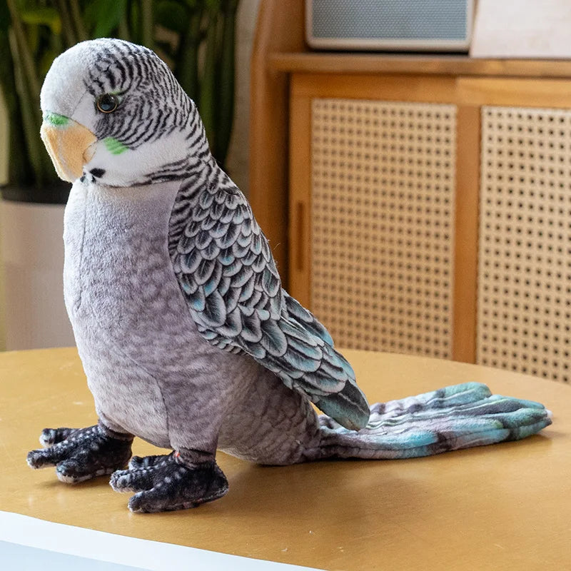 23cm Cute Lifelike Parrot Printed Animals Delicate Toy Pet Bird Bright Colour Plush Doll Zoo Souvenir Party Photo Props