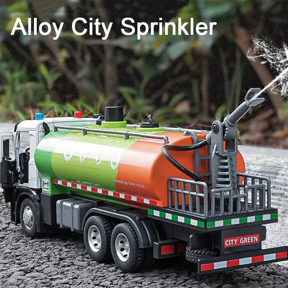 Simulated Alloy Diecast Car Model Toy Sprinkler Sweeper Engineering Sanitation Cars Model Decoration Children Birthday Toys Gift