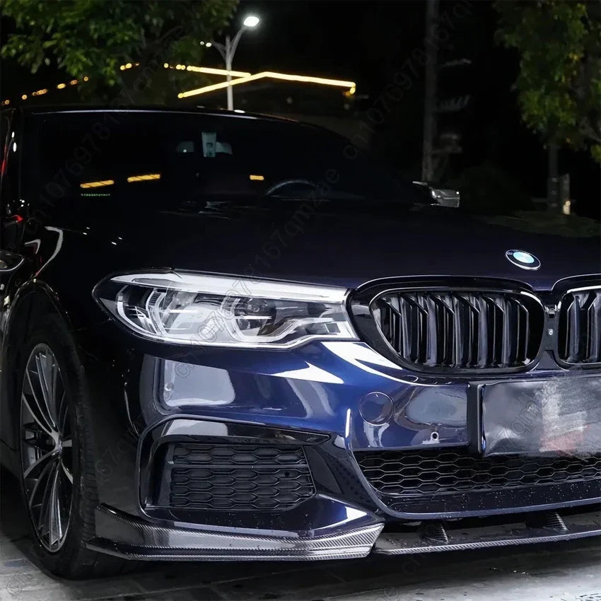 For BMW 5 Series G30 G31 520i 530i 540i 2018-2020 Gloss Black Car Front Bumper Kidney Grill Hood Grille Double Slat Body Kit