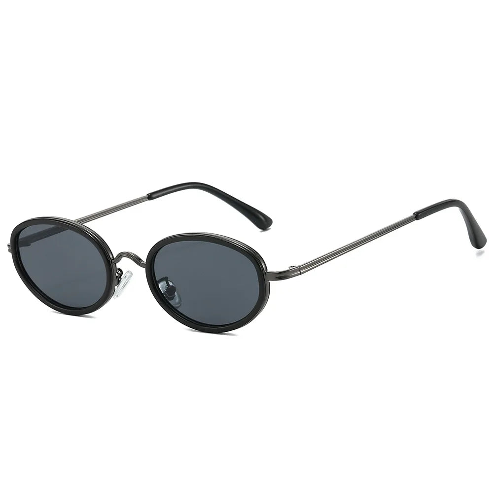 JNPCXI New Small Oval Sunglasses Men Shades UV400 Retro Punk Candy Color Women Luxury Sun Glasses