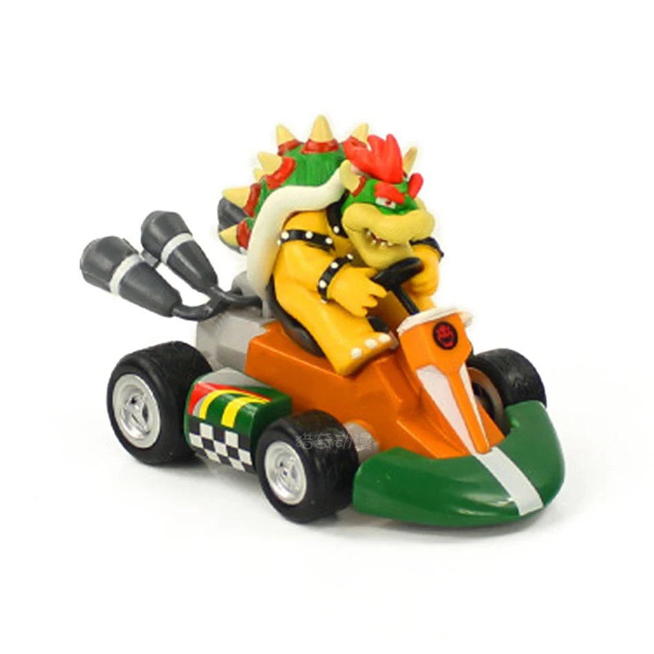 Mario Pull Back Car Figures Green Yoshi Donkey Kong Bowser Luigi Toad Princess
