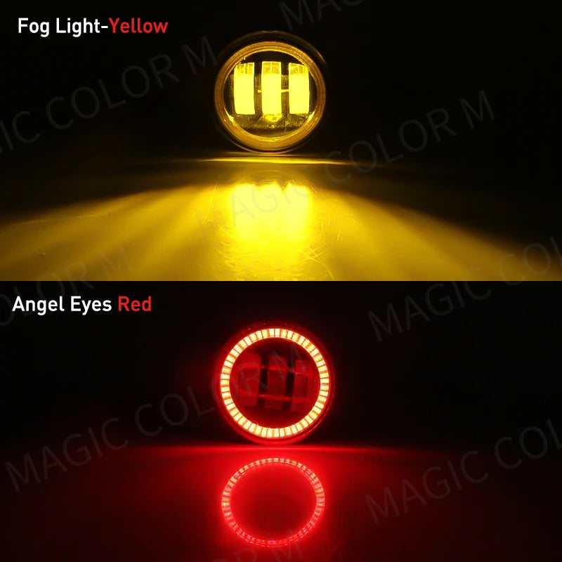 Angel Eye Fog Light For Ford Focus Fusion Fiesta Ranger C-Max Transit Tourneo EcoSport Edge Car DRL Fog Driving Lamp LED Lens