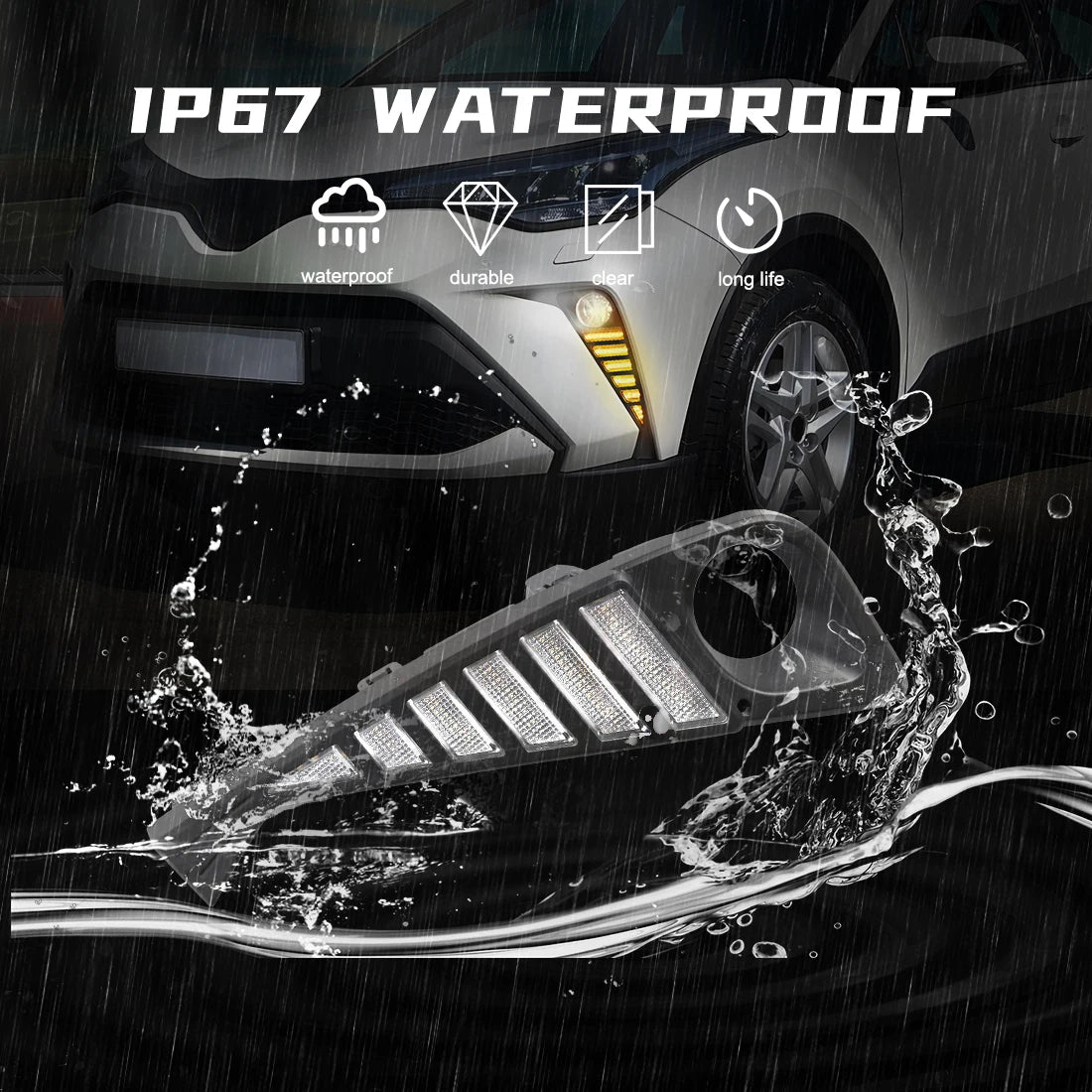 For Toyota C-HR CHR 2020 2021 2022 2023 DRL Daytime Running Light Car Led Dynamic Yellow Turn Signal White Daylight Fog Lamp 12V