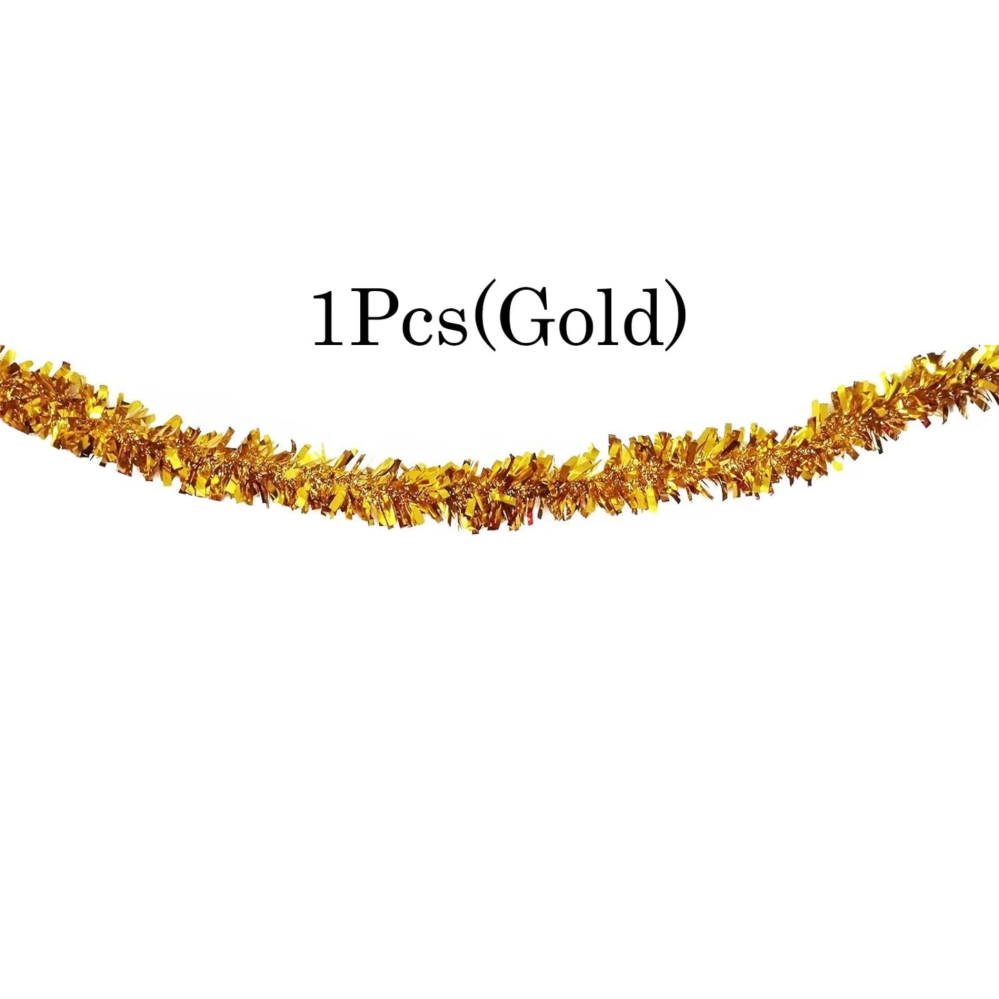 6.56ft Tinsel Garland, Christmas Metallic Hanging Green Red Gold Black Tinsel Garland For Xmas Tree Home And Party Decoration