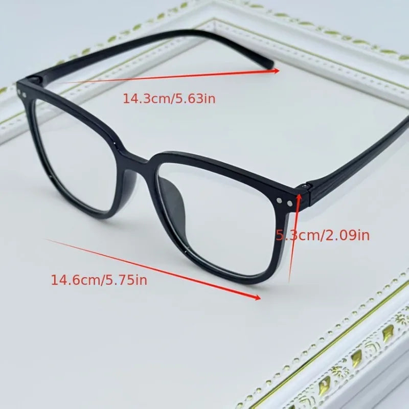 4pcs Steam Punk Style Anti-Blue Light Square Glasses, Plastic Frame, Anti-Reflective Plastic Lens