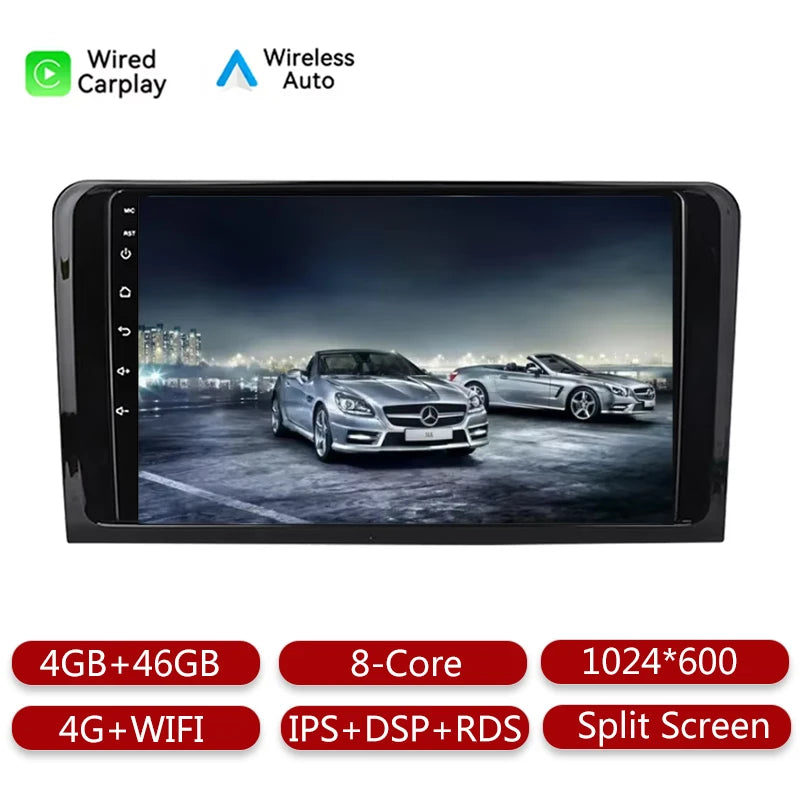 Carplay Auto Radio For Mercedes Benz ML GL W164 ML350 ML500 GL320 X164 GL350 Car Multimedia Player GPS Navigation