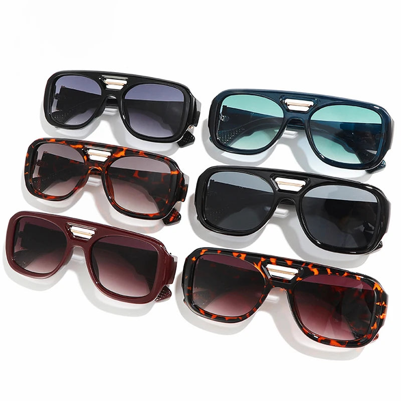 JNPCXI Fashion Square Sunglasses Women Fashion Brand Design Retro Blue Gradient Shades UV400 Men Punk Sun Glasses
