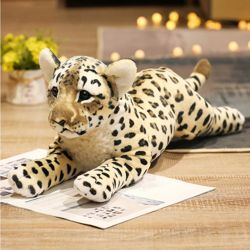 Lifelike Soft Stuffed Animals Lying Tiger Plush Toys Simulation Catamount Little Lion Leopard Doll Cute Gifts