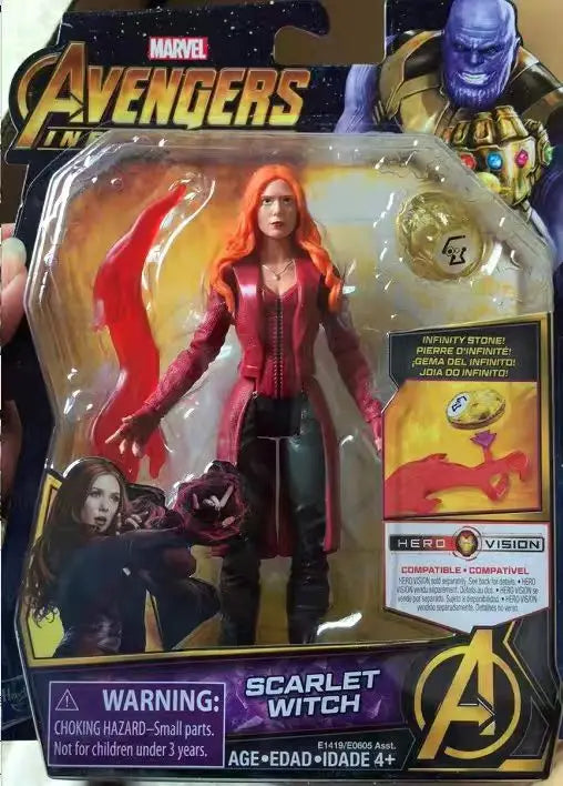 Original Hasbro MARVEL The Avengers SCARLET WITCH/Captain America/BLACK WIDOW/HULK/FALCON/ROCKET RACCOON&GROOT Anime Figure Toy