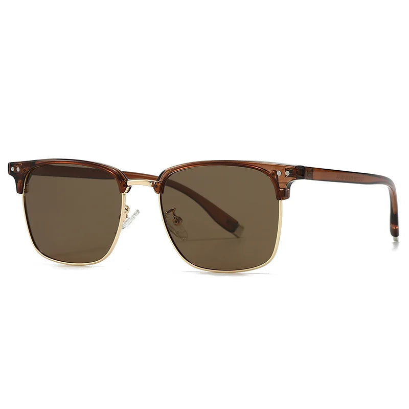 JNPCXI Rice Nail Polarized Square Metal Men Luxury Sunglasses Fashion Gradient Women Shades UV400 Sun Glasses
