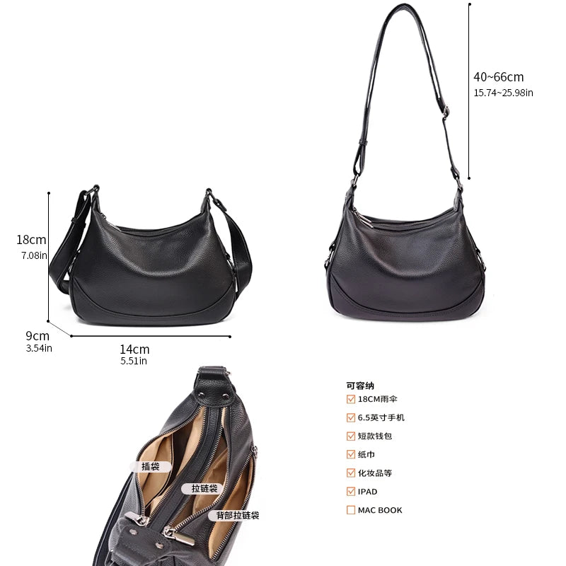 Women Genuine Leather Simple Solid Color Mini Crossbody Bag Lightweight Small Phone Shoulder Bag Luxury Designer Messenger Bag