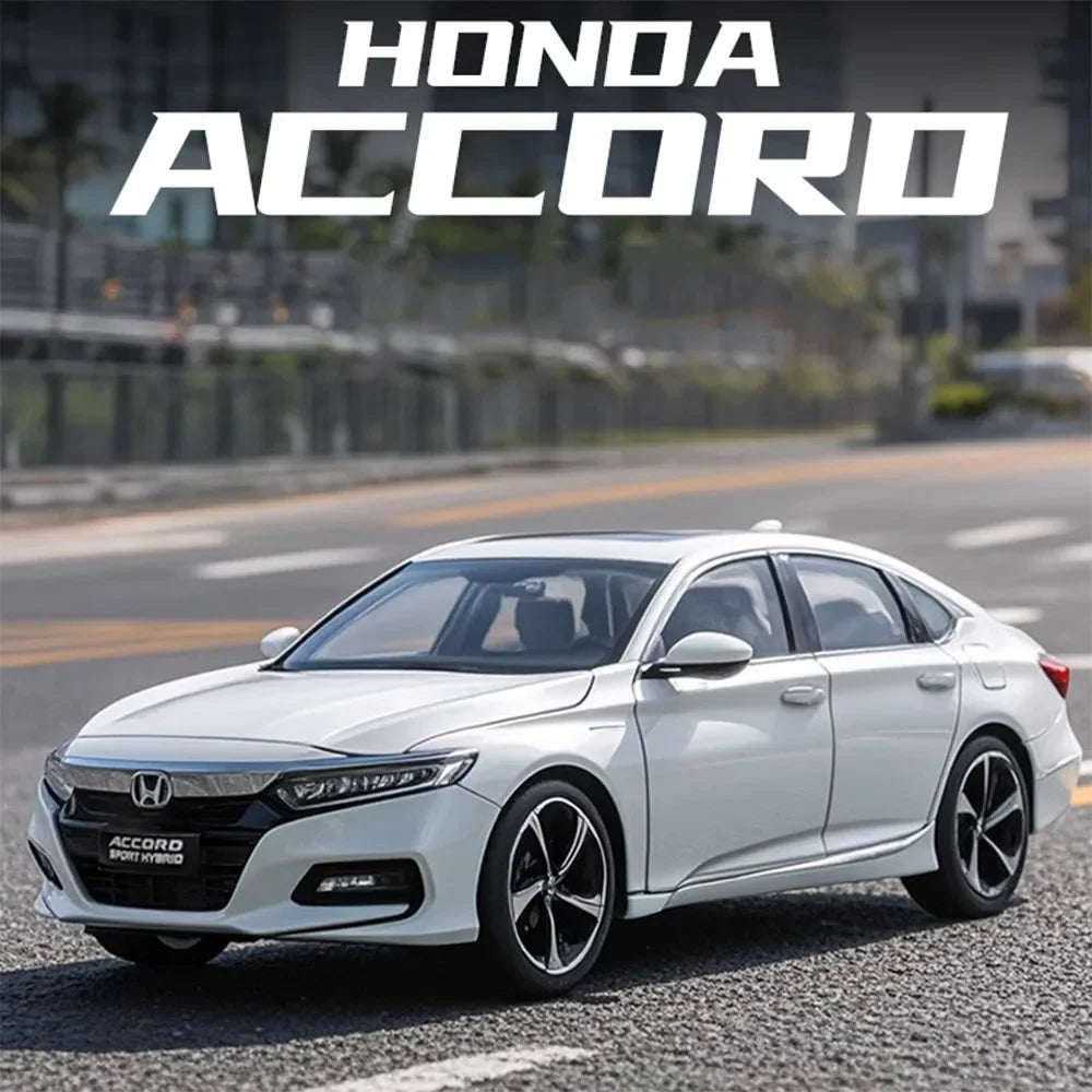 1:24 HONDA ACCORD GTR-R34 Cars Model Toys Alloy Diecast Vehice 6 Door Opened Sound Light Pull Back Toy Children's Birthday Gifts
