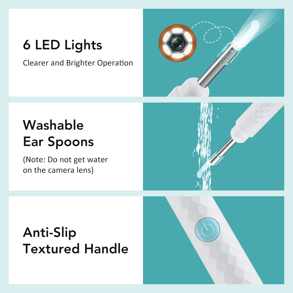 Smart Visual Ear Camera Set HD1080P 3.5MM WIFI Ear Pick Ear Cleaner Endoscope With Tweezers Ear Wax Removal Tool Ear Spoon Case