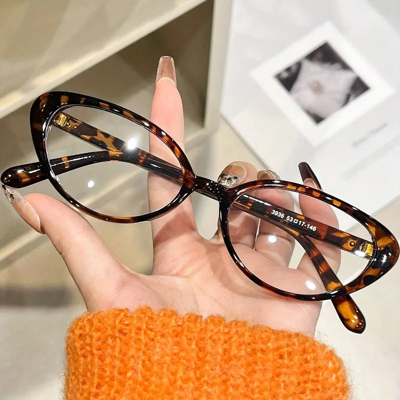 1 Pair of Unisex Y2K Cat Eye Shaped Small Frame Retro Fashion Ordinary Decorative Glasses Suitable for Parties Schools