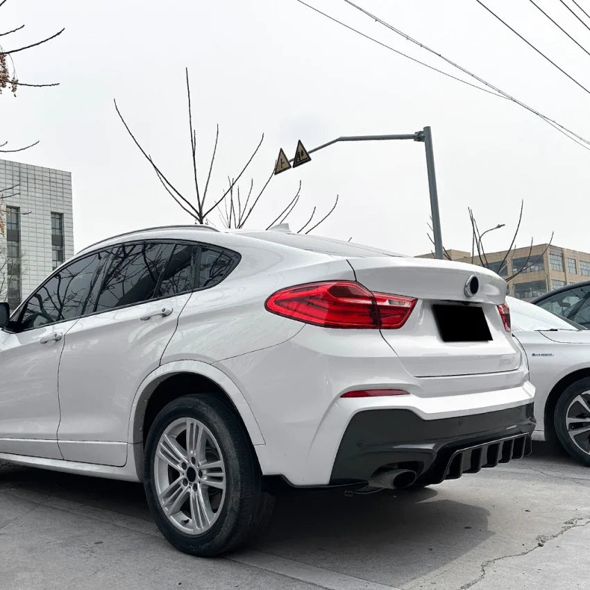 Car Rear Bumper Lip Diffuser For BMW X4 F26 2014-2018 M Sport Blade Spoiler Splitter Auto Accessories Body Kits Tuning Black