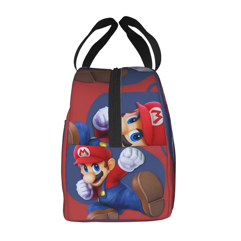 Custom Mario Super Bros Insulated Lunch Bag Reusable Thermal Cooler Lunch Box M4