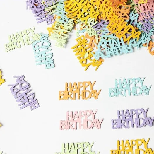 100pcs Glitter Happy Birthday Confetti, HAPPY BIRTHDAY Table Scatter Decor - Party Celebration Holiday Table Decoration