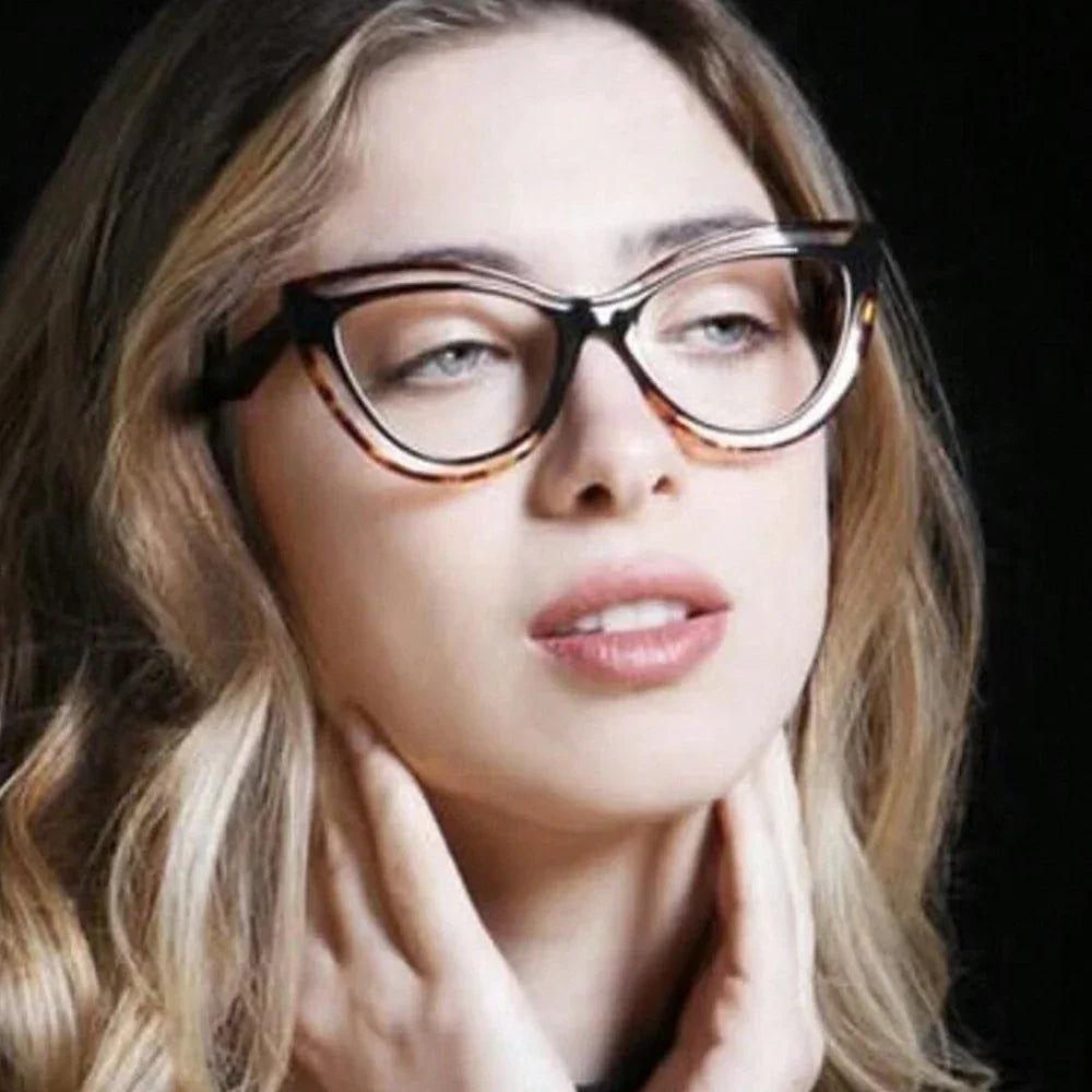JNPCXI New Fashion TR90 Cat Eye Women Anti Blue Light Glasses Frame Retro Men Optical Luxury Eyewear