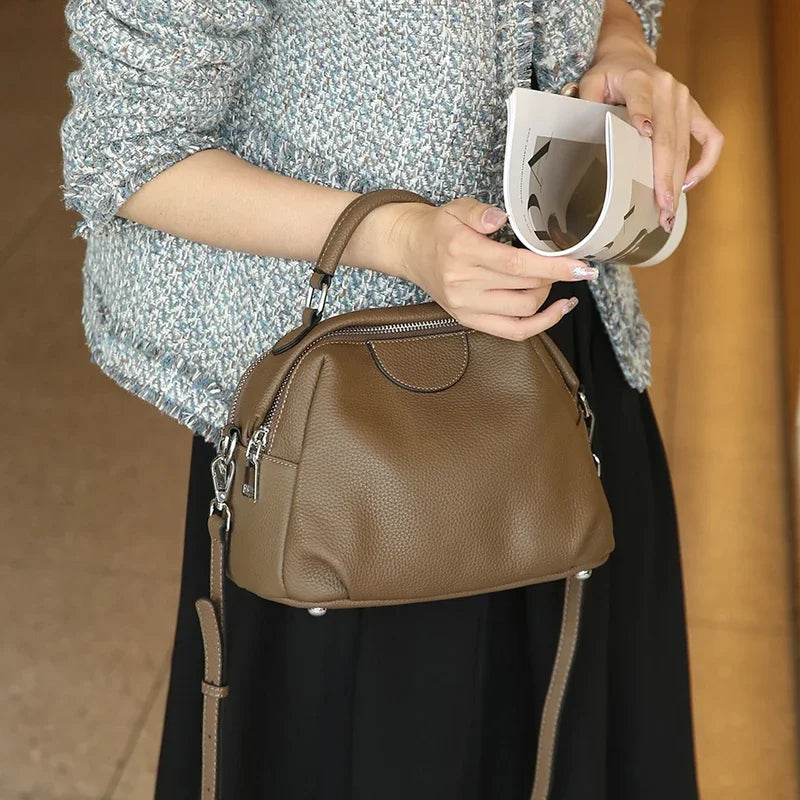 Women's Cow Leather Durable Crossbody Bag Female Cowhide Luxury Designer Shoulder Bags Ladies Casual Retro Travel Handbags Lady