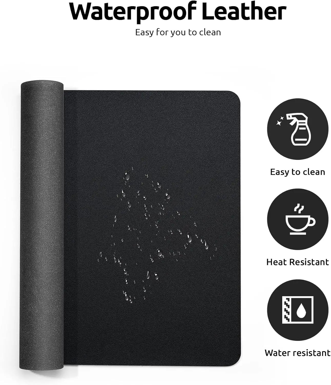Large Size Leather Desk Pad Protector, Office Desk Mat, Large Mouse Pad, Non-Slip PU Leather Desk Blotter, Laptop Desk Pad