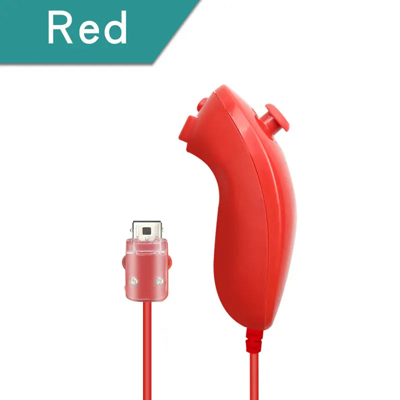 Wired Nunchuck, Nintendo Wii Game Controller, Hand Curved Game Handle Controller