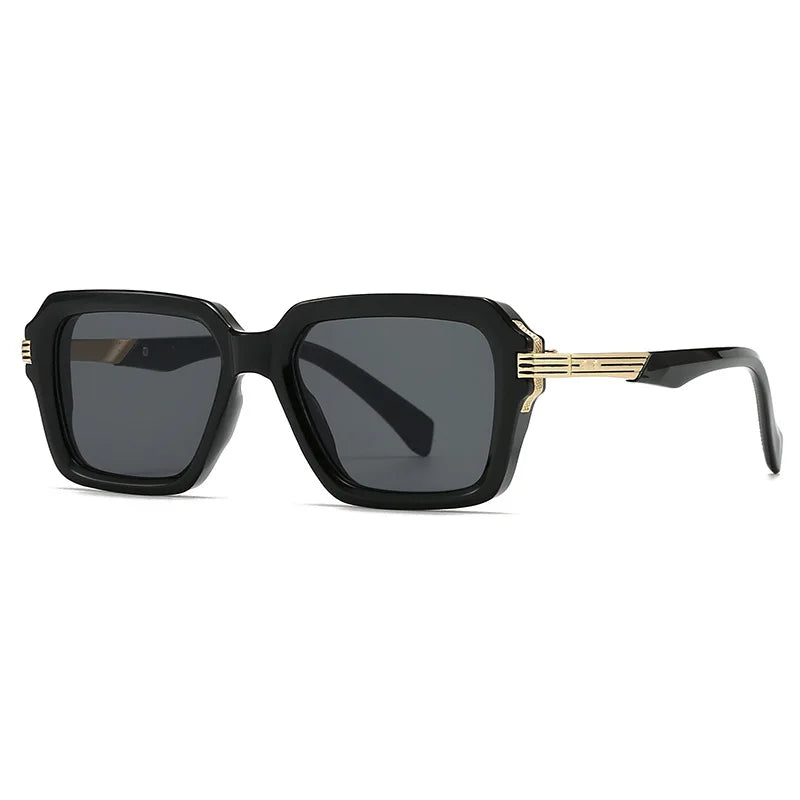 JNPCXI Retro Square Men Double Color Sunglasses Fashion Rivets Women Blue Gradient Shades UV400 Trending Punk Sun Glasses