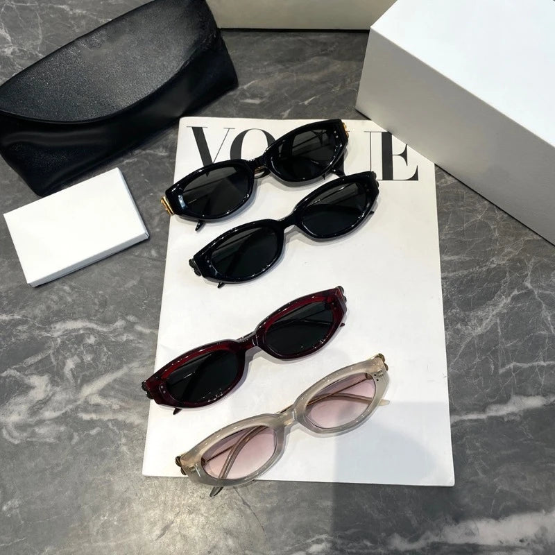 Fashionable Korean Style Cat Eye Sunglasses Unisex Square Frame UV Protection Sun Glasses Elegant Classic Retro